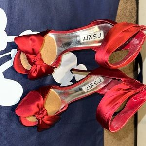 Red Satin Pumps